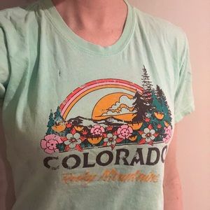 Vintage Style Colorado Rockies T-Shirt Mint Green